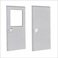AluminiumFlushDoor - 100BE (35-3/4 X 82-7/8 inch) ALUMINUM FLUSH DOOR W/CLR ANODIZED RIM AND VERT RI